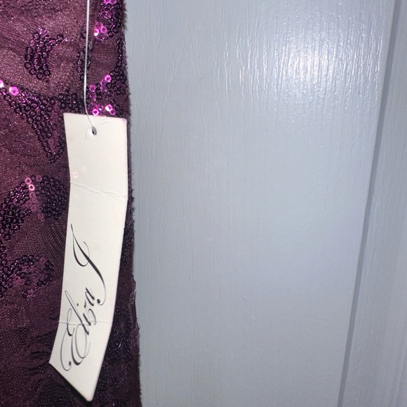 NEW WT Eliza J Women’s Size 16 Sequin Gown Sleeveless Mermaid Style Purple - Picture 8 of 16